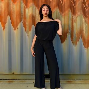 Black Off Shoulder Jumpsuit sz Medium